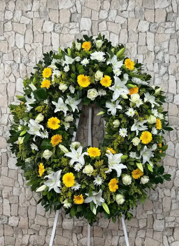 Corona funeraria Orquídea Blanca