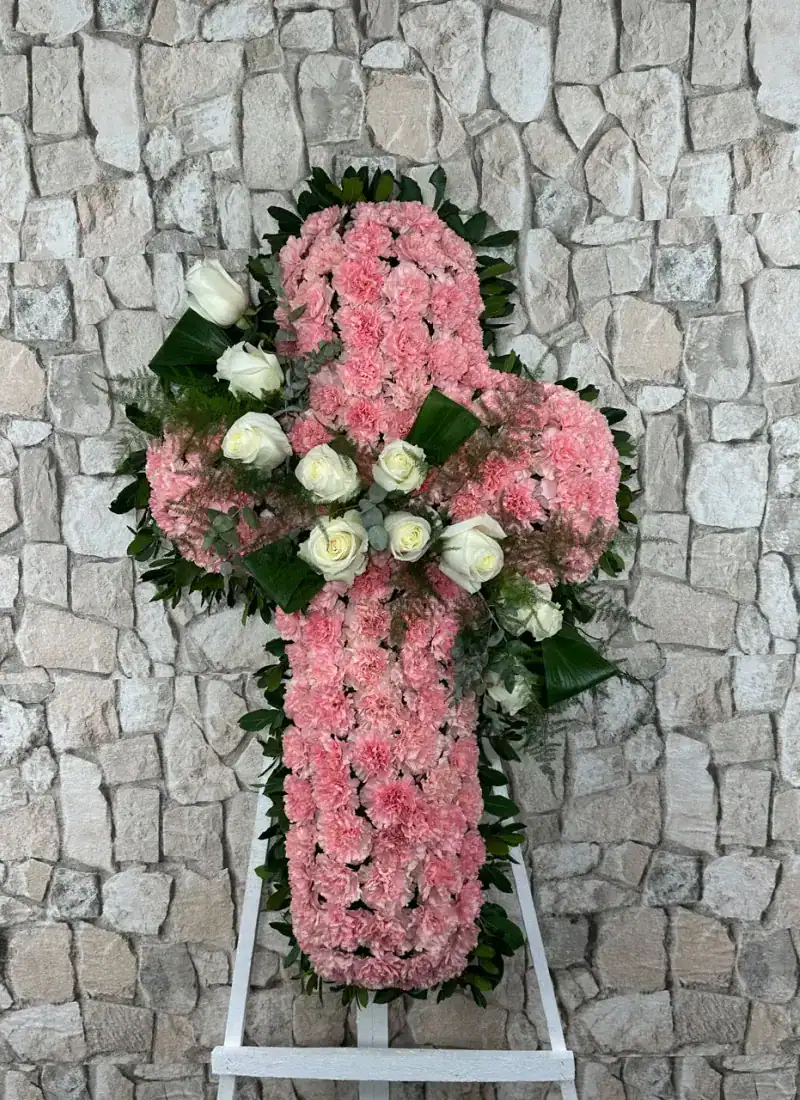 Cruz de flores Obsidiana